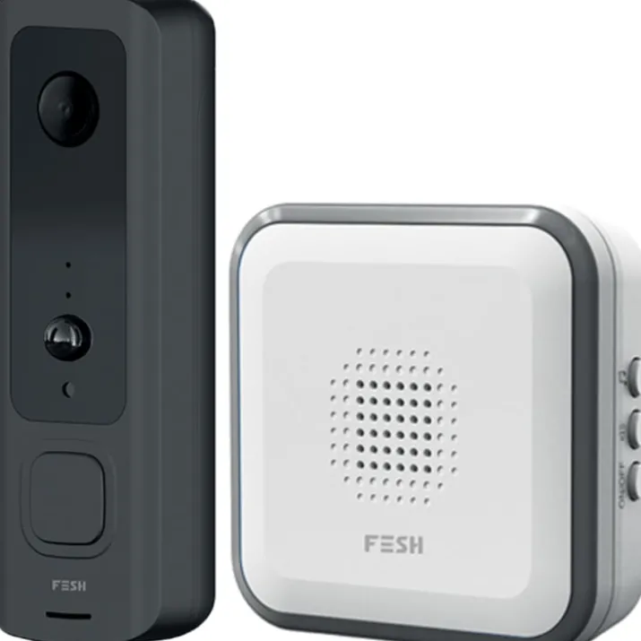 Foss Fesh Smart dørklokke med video, wifi, sort/hvid