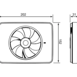 Fresh Intellivent 2.0 badventilator, fugtstyring, timer, Ø100 mm, hvid