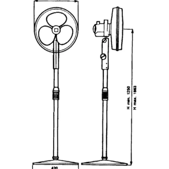 Gordon gulvventilator 40 i hvid