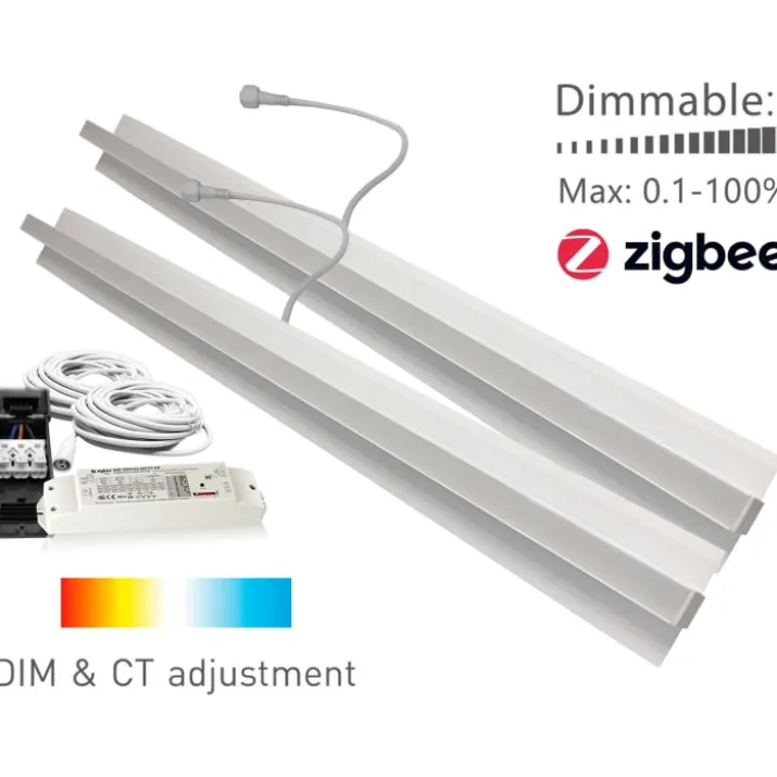 Green:ID planforsænket 2 stk. CCT LED skinner til Troldtekt loft, 60 cm