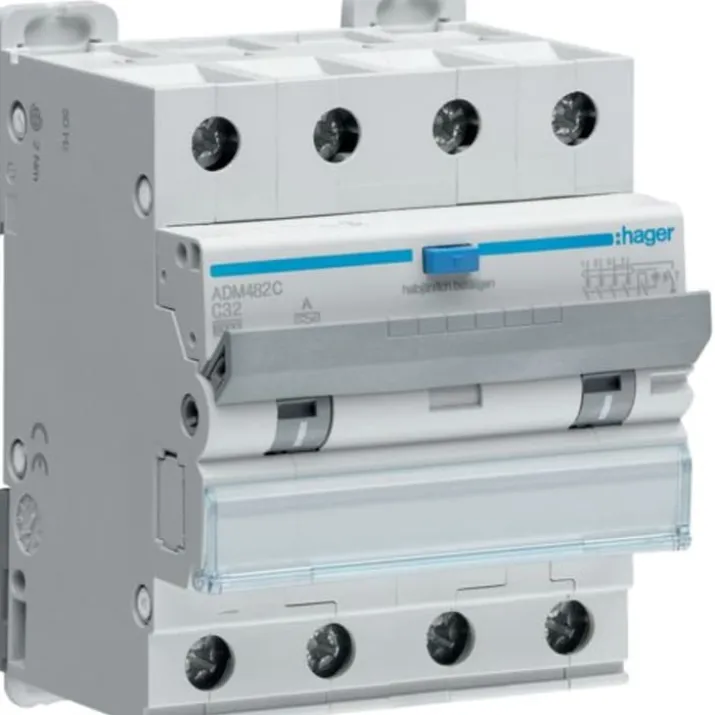 Hager ADA482C HPFI kombiafbryder C, 4P, 32A