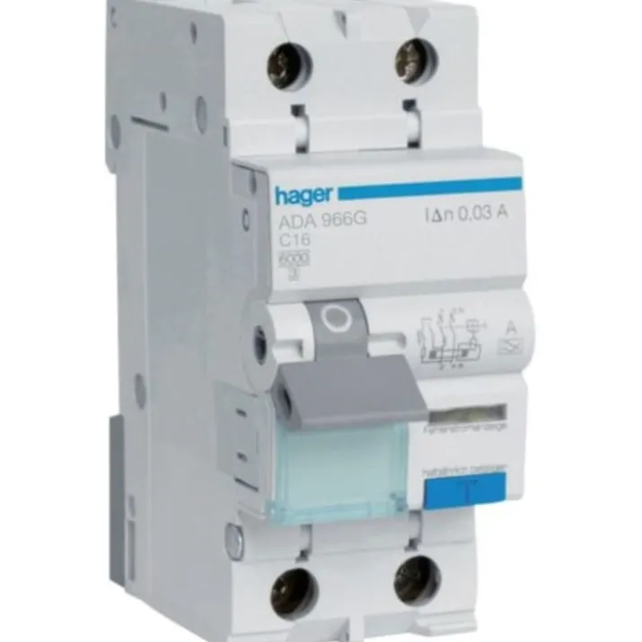 Hager ADA966G HPFI kombiafbryder C, 1P+0, 16A