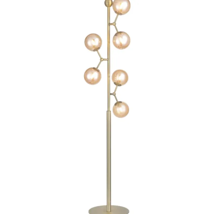 Halo Design Atom gulvlampe, ravfarvet