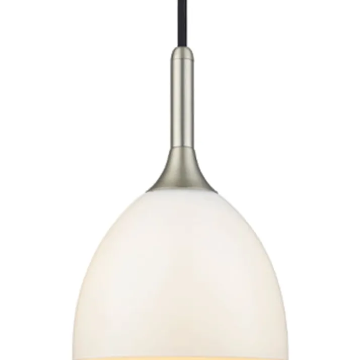 Halo Design Bellevue pendel, glas/børstet stål, Ø24 cm