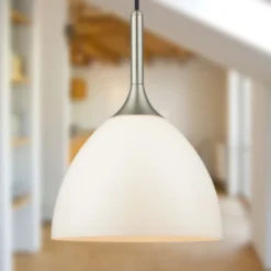 Halo Design Bellevue pendel, glas/børstet stål, Ø24 cm