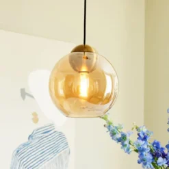 Halo Design Bubbles pendellampa, bärnstensfärgad, Ø24 cm