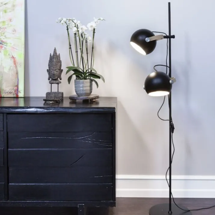 Halo Design D.C gulvlampe med 2 skærme, sort