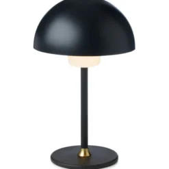 Halo Design Moon Portable genopladelig bordlampe, sort