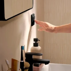 Hansgrohe Xarita Lite Q spejl med lys, 36x70 cm, sort