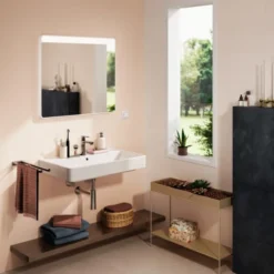 Hansgrohe Xarita Lite Q spejl med lys, 80x70 cm, hvid