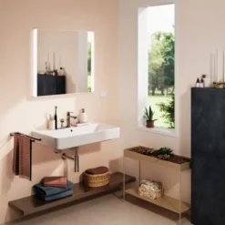 Hansgrohe Xarita Lite Q spejl med lys, 80x70 cm, hvid