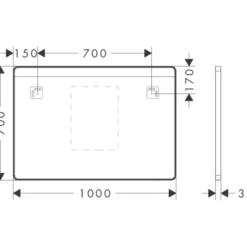 Hansgrohe Xarita Lite Q spejl med lys, sensor, 100x70 cm, sort
