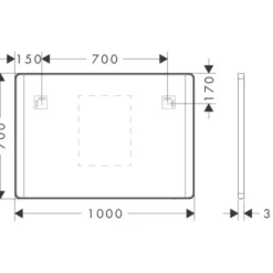 Hansgrohe Xarita Lite Q spejl med lys, sensor, 100x70 cm, sort