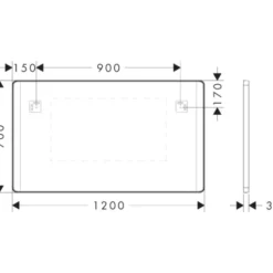 Hansgrohe Xarita Lite Q spejl med lys, sensor, 120x70 cm, hvid