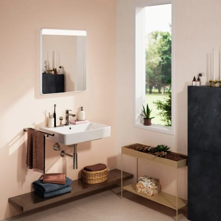 Hansgrohe Xarita Lite Q spejl med lys, sensor, 60x70 cm, hvid