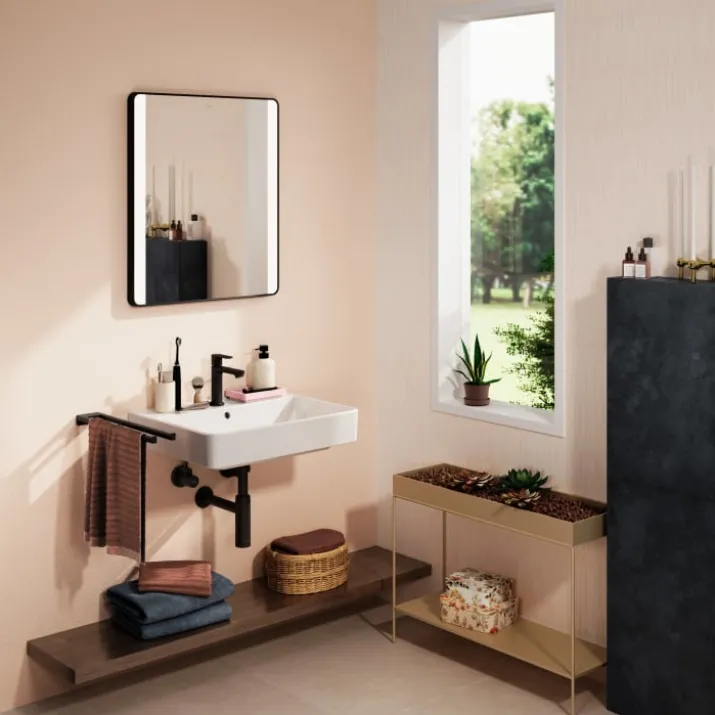 Hansgrohe Xarita Lite Q spejl med lys, sensor, 60x70 cm, sort