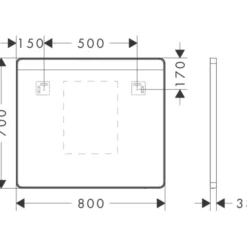 Hansgrohe Xarita Lite Q spejl med lys, sensor, 80x70 cm, hvid