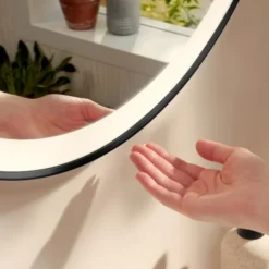 Hansgrohe Xarita Lite S spejl med lys, sensor, Ø90 cm, sort