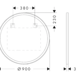 Hansgrohe Xarita Lite S spejl med lys, sensor, Ø90 cm, sort