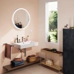 Hansgrohe Xarita Lite S spejl med lys, Ø70 cm, hvid