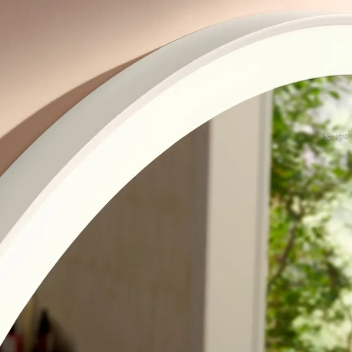 Hansgrohe Xarita Lite S spejl med lys, Ø70 cm, hvid