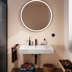 Hansgrohe Xarita Lite S spejl med lys, Ø90 cm, sort