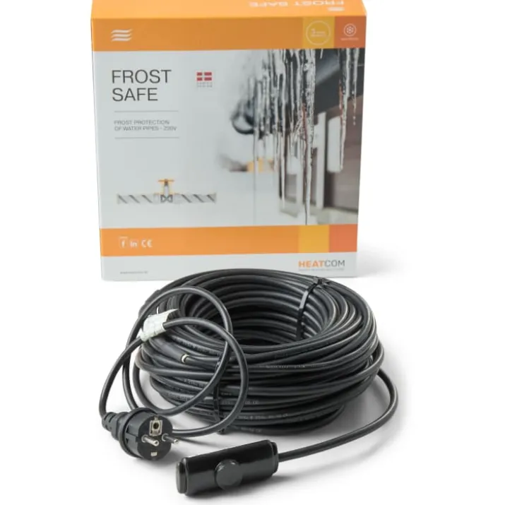 Heatcom FrostSafe frostsikringskabel, med termostat, 107W, 8 meter