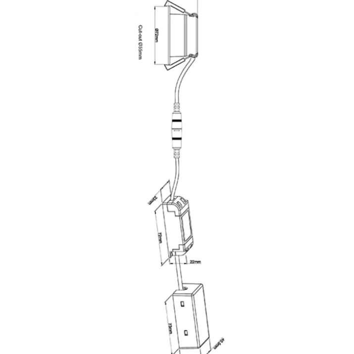 Hilux D3 Tilt360 indbygningsspot, 6W, 2700K, sort