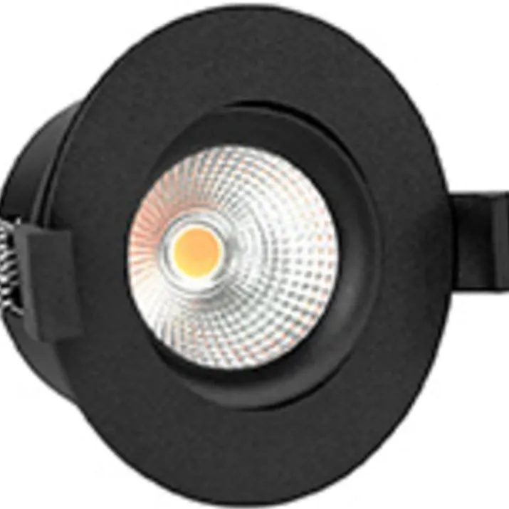 Hilux D8 Tilt360 indbygningsspot, 8W, 2700K, sort
