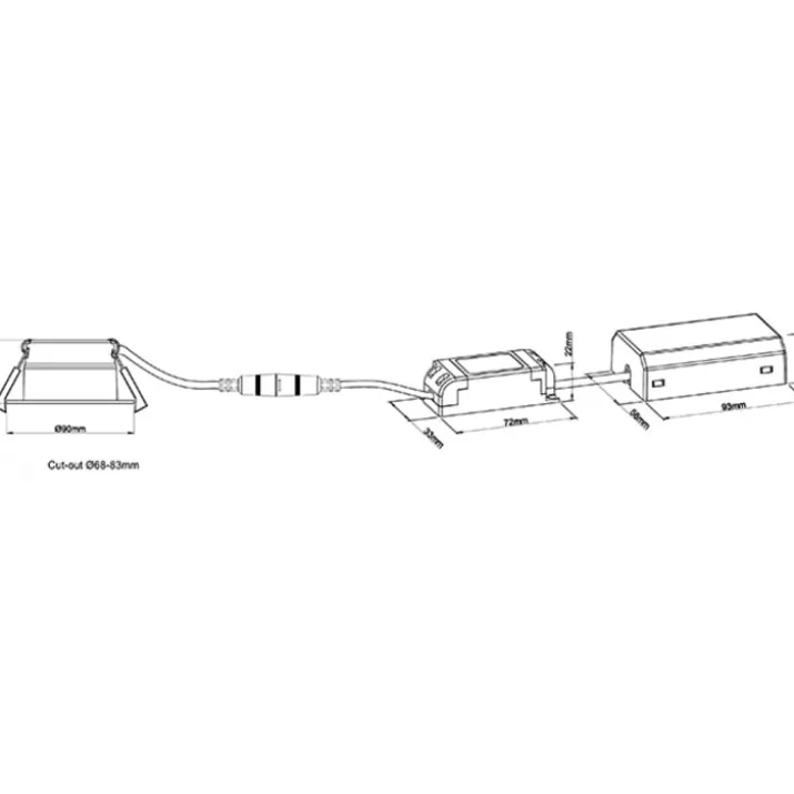 Hilux D8 Tilt360 indbygningsspot, 8W, 2700K, sort