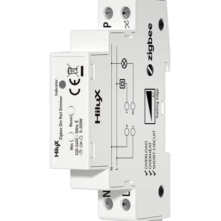 Hilux Zigbee DIN skinne lysdæmper, 250W