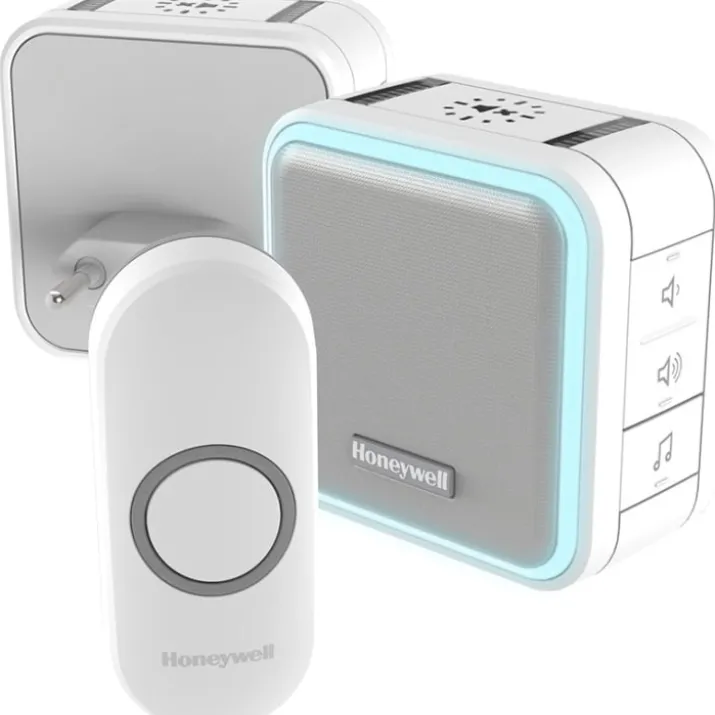 Honeywell Home dørklokke, til stikkontakt, trådløs, 150 m, lys, hvid