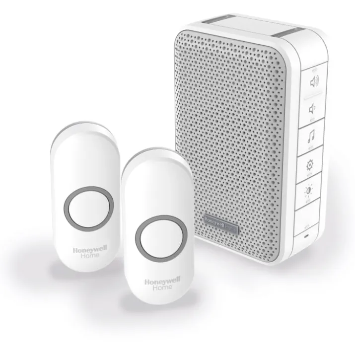 Honeywell Home dørklokke, trådløs, 150 m, bærbar, lys, hvid