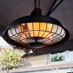 Hortus terrassevarmer, lofthængt, 600/1200/1800W, sort