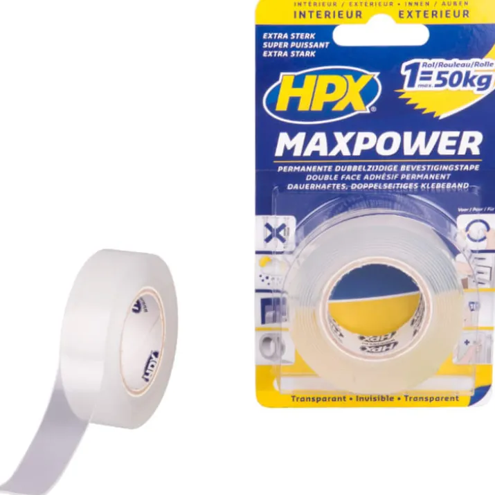 HPX klar dobbeltklæbende tape, 19mm x 2 m