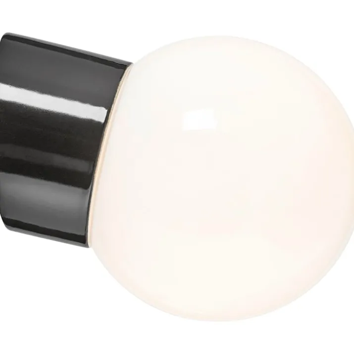 Ifö Electric Classic Glob 150 væglampe, blank opal, sort
