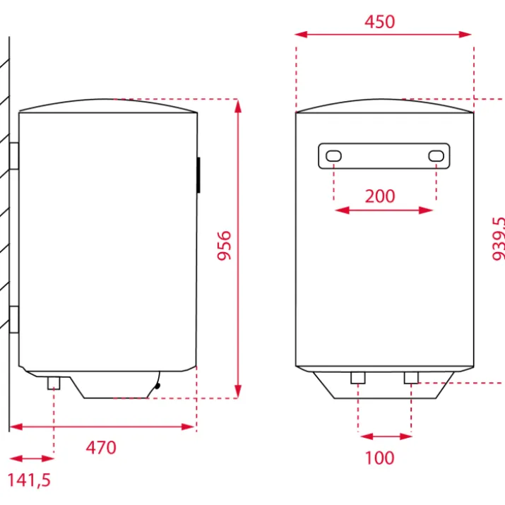 Intra Smart EWH100 elvandvarmer, 100 liter