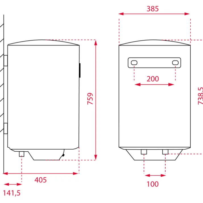 Intra Smart EWH50 elvandvarmer, 50 liter