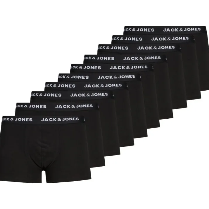 Jack & Jones Solid boxershorts 10-pak, sort, str. 2XL