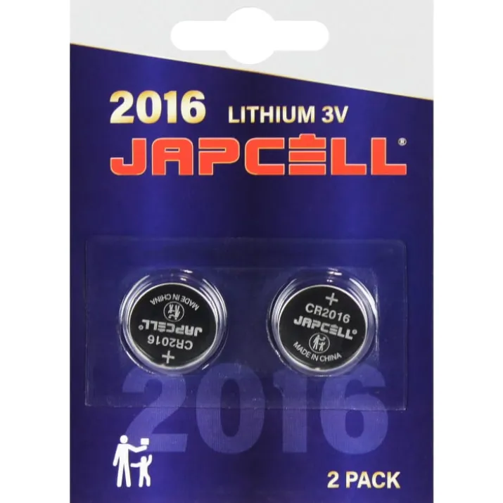 Japcell CR2016 batterier, 2 stk.