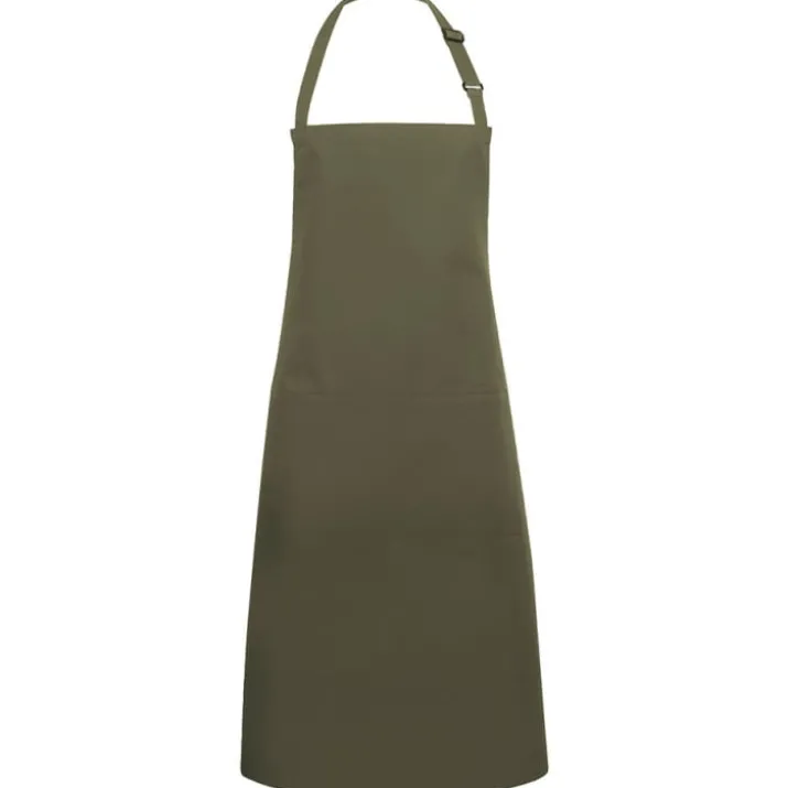 Karlowsky Basic forklæde med lommer, mosgrøn, onesize