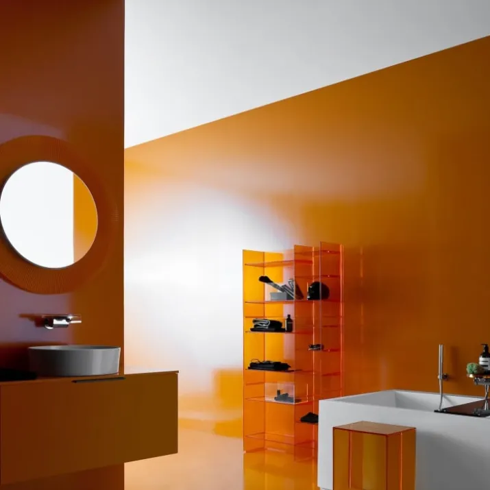 Kartell Laufen All Saints spejl med lys, orange