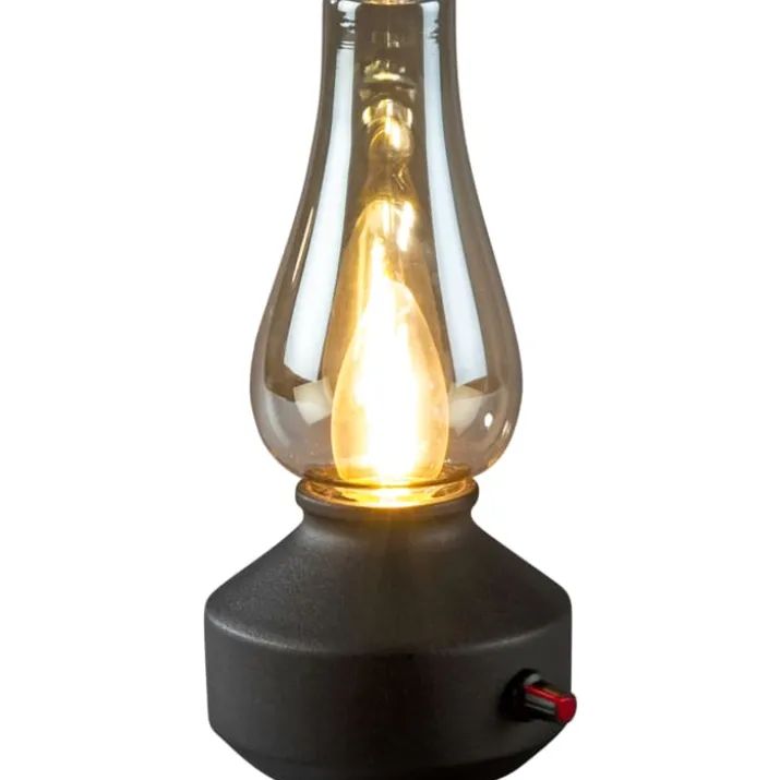 Konstsmide genopladelig "olie"lampe, sort