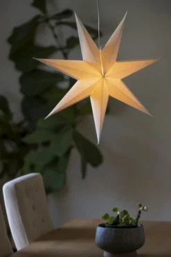 Konstsmide julestjerne med lys, 60 cm, hvid