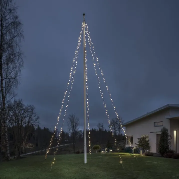 Konstsmide lyskæde til flagstang, 500 varm hvide lys, 11 meter
