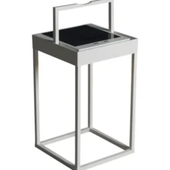 Konstsmide Portofino genopladelig & solcelle bordlampe, hvid