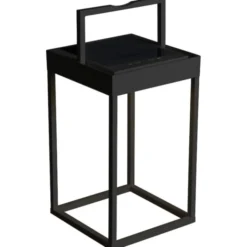 Konstsmide Portofino genopladelig & solcelle bordlampe, sort
