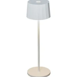 Konstsmide Positano genopladelig udendørs bordlampe, hvid