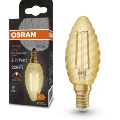 Ledvance Vintage 1906 E14 kertepære, 2400K, 2,5W