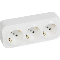 Legrand Forix trippel stikkontakt for påbygning med Schuko